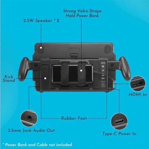 Orion by Up-Switch fully integrated Nintendo Switch portable HD 11.6 inch IPS Monitor, with USB Type-C and HDMI in for PS5, XBOX, Laptop, Smartphone