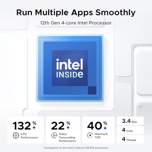 UGREEN NASync DXP4800 4-Bay Desktop NAS, Intel N100 Quad-core CPU, 8GB DDR5 RAM, 32G eMMC, 2 * 2.5GbE, 2 * M.2 NVMe Slots, 4K HDMI, Network Attached Storage (Diskless)