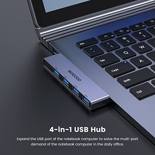 USB Hub for Laptop,MOGOOD USB Hub 3.0 USB Splitter Ultra-Slim Data Hub [Charging Not Supported] Multi USB Port Expander Type A Adapter Station for Laptop,Windows PC,Mac,Printer,Flash Drive,Mobile HDD