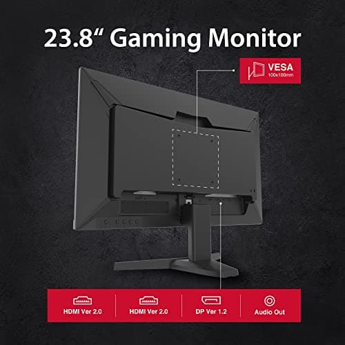Gigastone 24 inch IPS LED Back Light Gaming Monitor 3-Pack 165Hz FHD 1920 x 1080, 1080P 178° Wide View, Triple Monitor, Built-in Speakers, FreeSync, Ergonomic Tilt VESA Mount,DP,HDMI