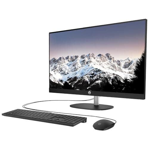 HP Business 27" 13th i7 All in One Desktop Computer, FHD Display, 32GB RAM, 1TB SSD, IR Camera, RJ-45, Wi-Fi 6, Wired KB & Mouse, Windows 11 Pro, Black, with Adata 512 External SSD Bundle