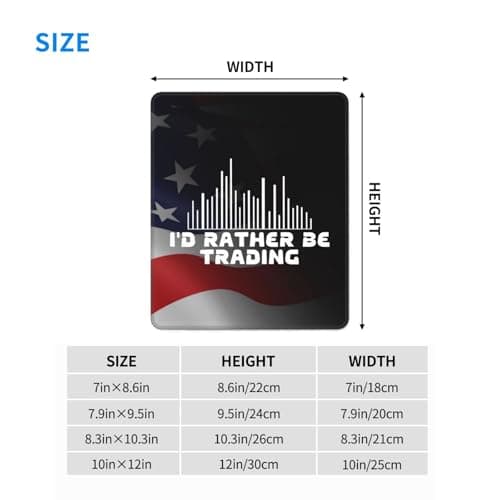 I'd Rather Be Trading Traders Forex Stocks Day Mouse Pad Durable Green and Environmentally Friendly Locked Edge for Men Women