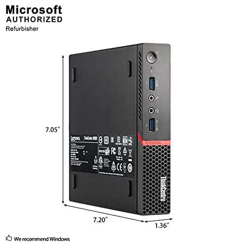 lenovo ThinkCentre M900 Tiny Desktop Micro Tower PC (Intel Core i5-6500T, 8 GB Ram, 256 GB SSD, USB 3.0, WiFi) Windows 10 Pro (Renewed)