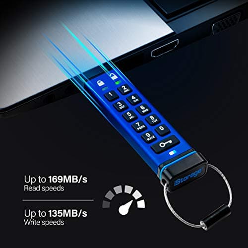 iStorage datAshur PRO 8 GB | Encrypted USB Memory Stick | FIPS 140-2 Level 3 Certified | Password protected | Dust/Water Resistant