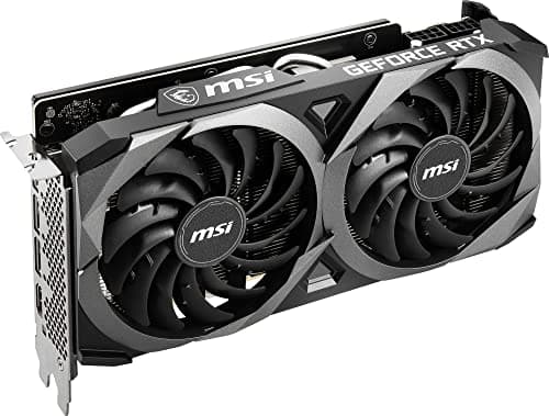 MSI Gaming GeForce RTX 3060 Ti LHR 8GB GDRR6X, Boost Clock: 1695 MHz, 256-Bit, HDMI/DP, Nvlink, Torx Fan 3, Ampere Architecture OC Graphics Card (RTX 3060 TI Ventus 2X 8GD6X OC)