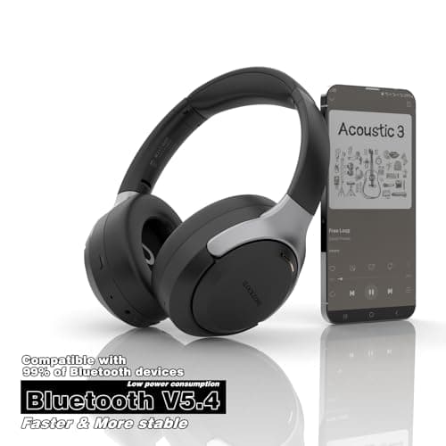 LC30Pro Hybrid Active Noise Cancelling Headphones, 100H Playtime Bluetooth Headphones, HiFi Audio Wireless Headphone with 3 EQ Modes, Low Latency & Foldable Design for Work/Travel/TV