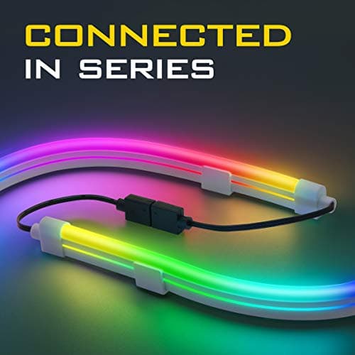 EZDIY-FAB Premium LED Strip Kit for PC 5V ARGB Motherboard Sync,Upgraded with 3-Kinds Mounting Clips-2X 400mm Smooth Lighting Strip
