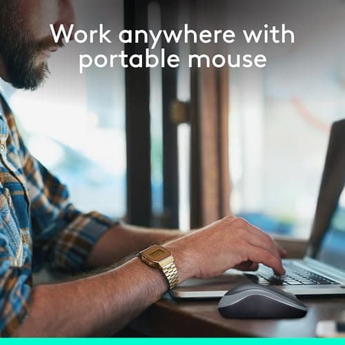 Logitech M185 Wireless Mouse, 2.4GHz with USB Mini Receiver, 12-Month Battery Life, 1000 DPI Optical Tracking, Ambidextrous, Compatible with PC, Mac, Laptop - Red