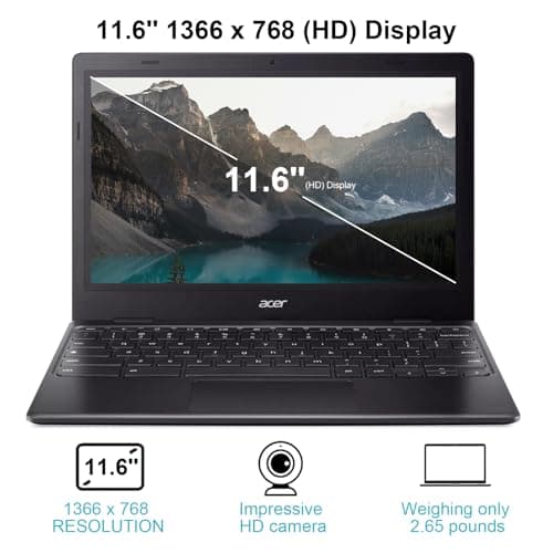 acer 311 Chromebook Laptop, 11.6'' HD IPS Display, 4GB LPDDR4 RAM, 64GB EMMC, Intel Celeron N4500, Intel UHD Graphics, 10 Hours Battery Life, USB3.1，Wi-Fi5, Chrome OS, Black, Warwolf Mouse