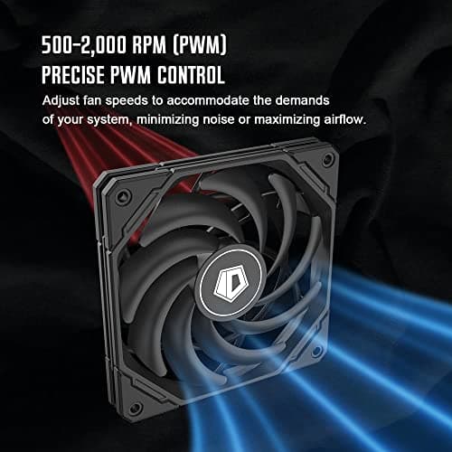 ID-COOLING IS-55 Black CPU Cooler Low Profile 55mm Height CPU Air Cooler 5 Heatpipes 120x120x15mm Slim Fan, CPU Fan for Intel LGA1851/1700/115X/1200; AMD AM4/AM5