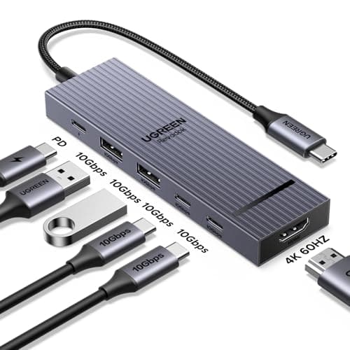 UGREEN Revodok Pro USB-C Hub 6 in 1 10Gbps 4K 60Hz HDMI, 100W Power Delivery for MacBook Pro/Air, iPad Pro, Thinkpad Rog Ally and More.