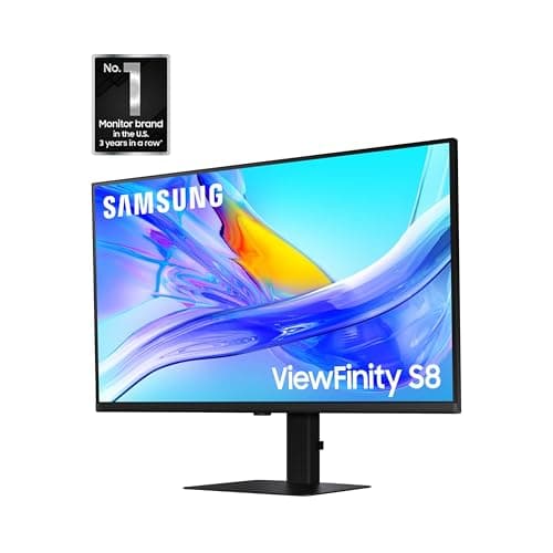 Samsung 32” ViewFinity S8 (S80UD) 4K UHD IPS HDR10 High Resolution Monitor, USB-C, Built-in Speakers, Ergonomic Stand, Built-in KVM Switch, Intelligent Eye Care, LS32D808UBNXGO, 2025