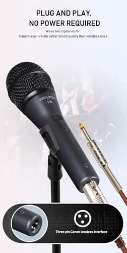 M9 Dynamic Vocal Classic Style Microphone Audio Classic Professional Dynamic Cardioid Unidirectional - for Instruments, Drums, Percussion, Vocals (M9)