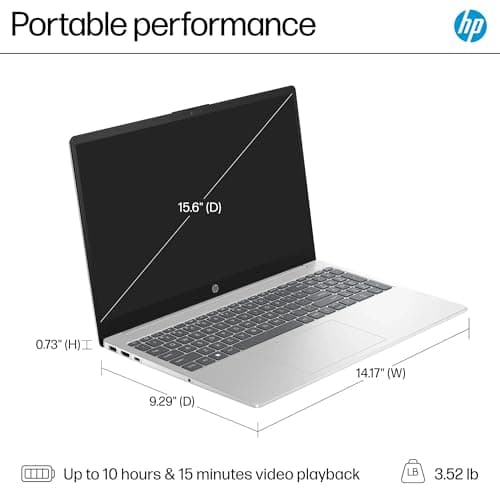 HP 15.6" Touchscreen Laptop, 64GB RAM 2.5TB Storage (2TB SSD+512GB Docking Station Set), 6-Cores Intel Core i3, Windows 11 Pro with Microsoft Office Included, PLUSERA Earphones, Silver