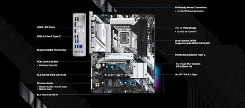 ASRock B760 Pro RSD4 LGA1700 ATX Motherboard - Supports 14th/13th/12th Gen Intel Core, DDR4 5333+ (OC), Dual M.2 PCIe Gen4, 2.5G LAN, USB 3.2 Gen2 Type-C, HDMI/DP, Nahimic Audio