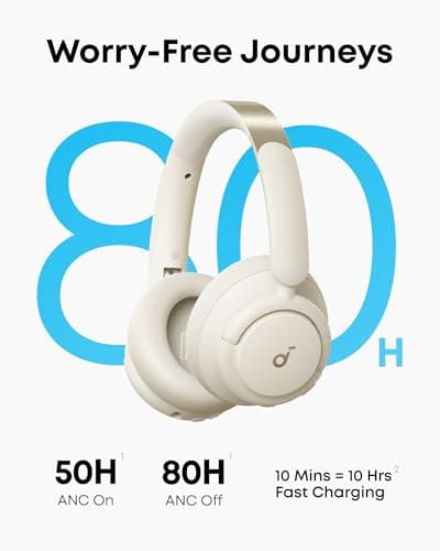 Soundcore Q30 by Anker, Hybrid Active Noise Cancelling Headphones, Multiple Modes, Hi-Res Audio, Custom EQ via App, 50H Playtime, Comfortable Fit, Bluetooth, Multipoint Connection