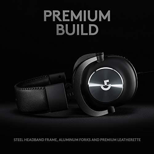Logitech G Pro X Wired Gaming Headset: Blue VO!CE Detachable Boom Mic, DTS 7.1, 50 mm Drivers, USB/3.5mm Aux, Spare Memory Foam Ear Pads, USB DAC & Bag Included - Black