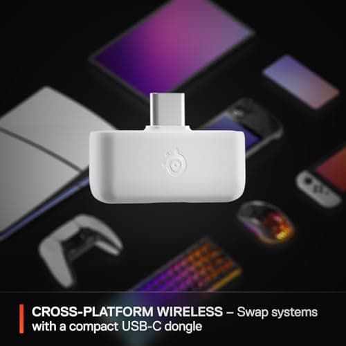 SteelSeries Arctis Nova 5P Wireless Multi-System Gaming Headset — White — Neodymium Magnetic Drivers — 100+ Audio Presets — 60 HR Battery — 2.4GHz or BT — Gen2.X Mic — PS5, PS4, PC, Switch, Mobile