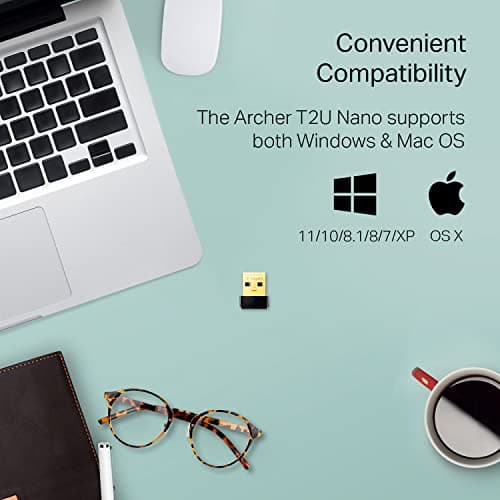 TP-Link Nano AC600 USB Wifi Adapter(Archer T2U Nano)- 2.4G/5G Dual Band Wireless Network Transceiver for PC Desktop, Travel Size, Supports Windows (11,10, 8.1, 8, 7, XP / Mac OS X 10.9-10.14)