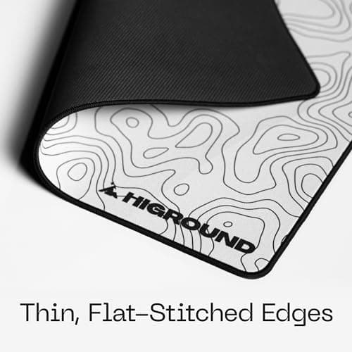 Higround SNOWSTONE Large Topograph Gaming Mousepad, Cool Medium Speed Desk Mousepad, Computer Mouse Mat, Flat Stitched Edge, Full Range of Motion, Non-Slip Rubber Base, Perfect for Gamers & Office Use