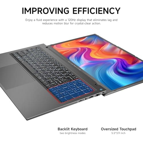 Machcreator Business Laptop, 17.3" FHD 120Hz, Intel Processor, 16GB DDR5 RAM, 1TB SSD, Backlit Keyboard, Large Touchpad, MicroSD Card Reader, Camera Shutter Switch, Wi-Fi, Win 11 Home, Grey