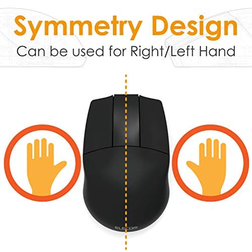 ELECOM -Japan Brand- Wireless 2.4GHz Connection, Basic 3D-CAD Mouse, No Scroll Wheel, 3 Button Computer Mouse with Smooth Optical Tracking, Blue LED, 600/1200 DPI, for Windows/Mac (M-CAD01DBBK)
