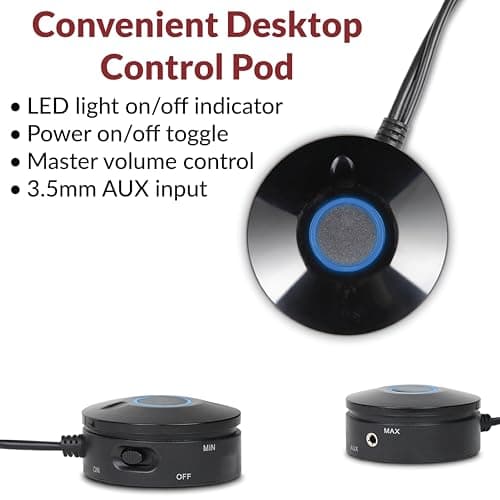 Cyber Acoustics CA-3090 2.1 Speaker System with Subwoofer with 18W of Power – Easy Setup and Convenient Controls, Great for Music, Movies, and Gaming