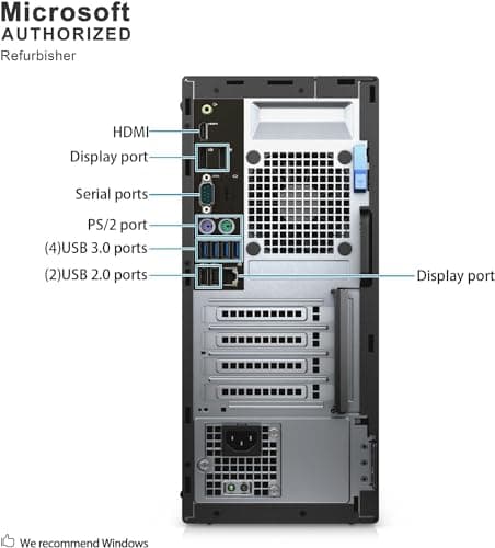 Dell Optiplex 7050 MT Tower Desktop Computer PC i7 w/ RX550 Graphics Card for Gaming and Business, 7050 Tower Computer Core i7-6700, 32GB RAM, 512GB SSD, RGB Keyboard, 4K Support, Win10 pro(Renewed)
