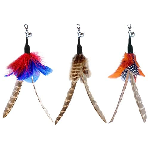 Cat Feather Toy Replacement Wand Refills, 10 Pcs Simulation Insects Bird Feathers