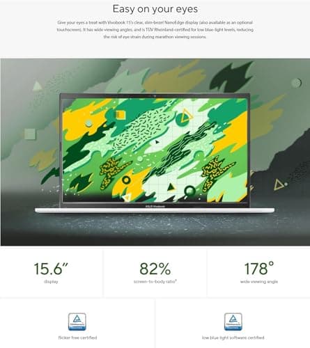 ASUS Vivobook 14" FHD Slim Laptop, Latest 10Cores i5-1334U, Intel UHD Graphics, USB C, Webcam, 2025 Model, Win11 (R7 7730U)