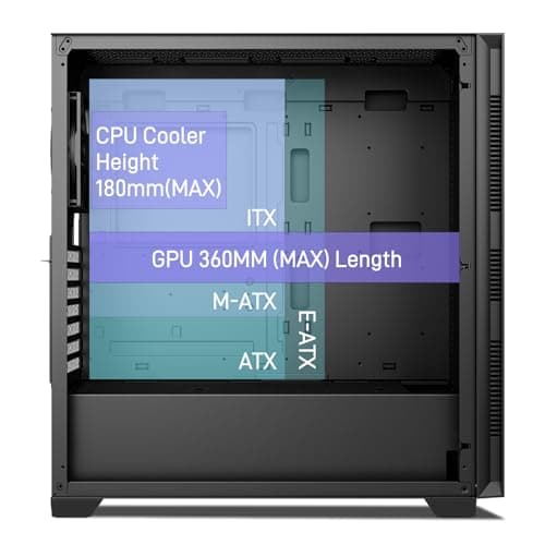 DARKROCK ES1 Silence Edition Black E-ATX PC Case - Noise-Reducing Material Side Panels,3 x Pre-Installed Non-RGB Fans with Fan Ducts,Magnetic Dust Filters,Type-C Ready.