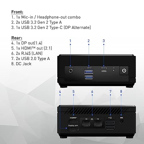 MSI Cubi N ADL Mini PC: Intel Celeron N100, Wi-Fi, Thunderbolt Type C, Black, Non-OS/Barebone: ADL-020BUS
