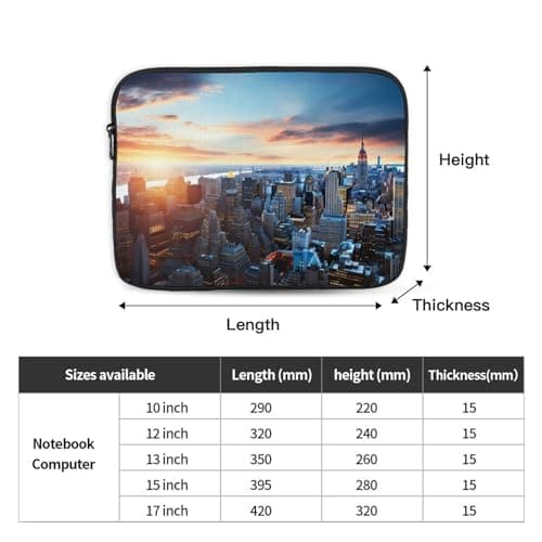Laptop Case Sleeve 13 inch Laptop Bag Shockproof Computer Carrying Cover Protective New York City Skyline Notebook Case