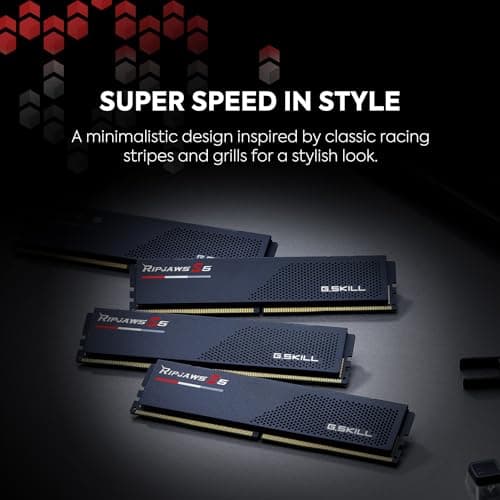 G.SKILL Ripjaws S5 Series (Intel XMP 3.0) DDR5 RAM 64GB (2x32GB) 5600MT/s CL30-36-36-89 1.25V Desktop Computer Memory UDIMM - Matte Black (F5-5600J3036D32GA2-RS5K)