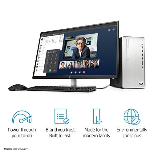 HP Pavilion Desktop, 10th Gen Intel Core i7-10700 Processor, 16 GB RAM, 1 TB hard drive + 256 GB SSD, Windows 10 Home (TP01-1070, Silver)