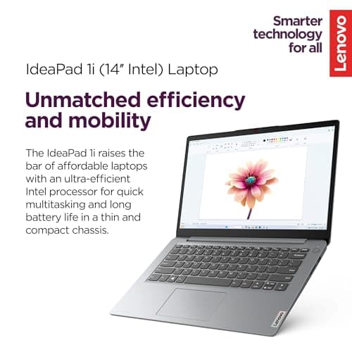 Lenovo IdeaPad 1i Laptop with Microsoft 365 Home and Business • 20GB RAM • 1TB Cloud Storage and 512GB SSD • Intel Core • 14 Anti-Glare Screen • WiFi-6 • 11HR Battery • Windows 11 • W/O Earbuds