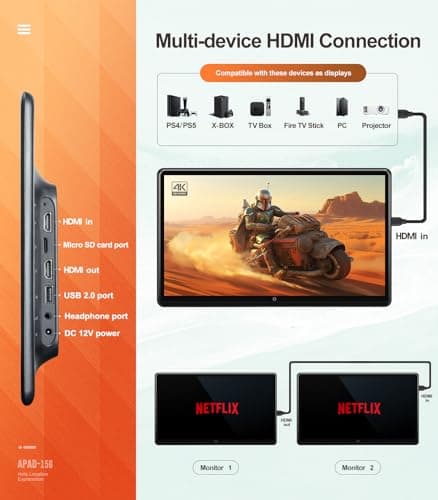 15.6 inch 4K Android Car TV Headrest Monitor for Cars Back seat Rear Entertainment System, Support Wireless Phone Link Touch Screen,with WiFi/Bluetooth/HDMI/USB/Video Player 4G+64G (2*PCs)