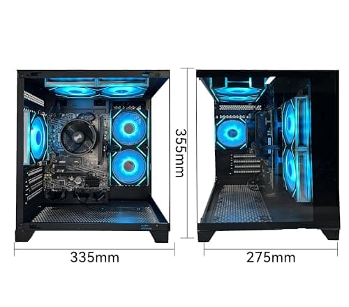 Gaming PC Desktop Computer AMD Ryzen 5 5600GT,16GB DDR4 3200MHz,1TB M.2 NVMe PCle4.0 Gen4,550W 80PLUS PSU,WiFi,Game Design Office Console,Sea View Room, Towers Prebuilt PC (Black)