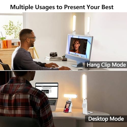 yAyusi Dual-lamp Video Conference Lighting, LED Streaming Light with Remote and Touch Control, Zoom Lighting for Computer,Webcam Laptop Monitor Ring Light for Video Calls/Zoom Meetings/Video Recording