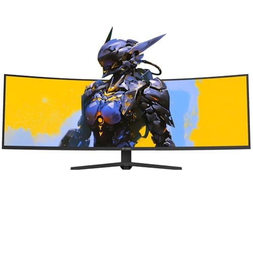 CRUA 49" Curved Gaming Monitor | DFHD(3840x1080P), 144Hz/165Hz, 1500R, 32:9, AMD FreeSync, 120% sRGB, Height Adjustable Ultra-Wide Screen Monitors, HDMI 2.1 & DP 1.4, Wall Mount Install- Black