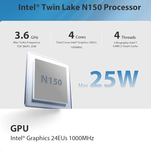 Beelink Mini S13 Mini PC,13th Intel Twin Lake-N150 (up to 3.6GHz, Upgraded N100), 16GB DDR4 1TB M.2 SSD, Mini Desktop Computer Support 4K Dual Display/USB 3.2/WiFi 6/BT 5.2 for HTPC/Office/Business