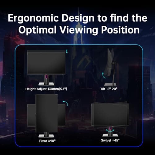 27" 4K UHD 144Hz Gaming Monitor - Fast IPS Panel 160Hz 1ms GTG, HDR400 132% sRGB, HDMI2.1/DP1.4, VESA Mount, Height/Tilt/Pivot/Swivel Stand, Vertical Monitor Ideal for Gamers, Designers