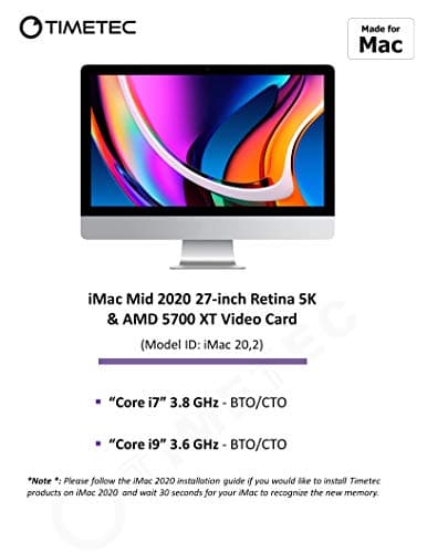 Timetec 32GB KIT(2x16GB) Compatible for Apple DDR4 2666MHz / 2667MHz for Mid 2020 iMac (20,1/20,2) / Mid 2019 iMac (19,1) 27-inch w/Retina 5K, Late 2018 Mac mini (8,1) PC4-21333 /PC4-21300 MAC RAM