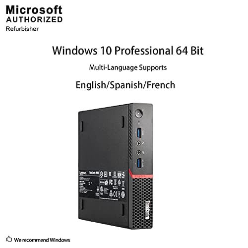 lenovo ThinkCentre M900 Tiny Desktop Micro Tower PC (Intel Core i5-6500T, 8 GB Ram, 256 GB SSD, USB 3.0, WiFi) Windows 10 Pro (Renewed)