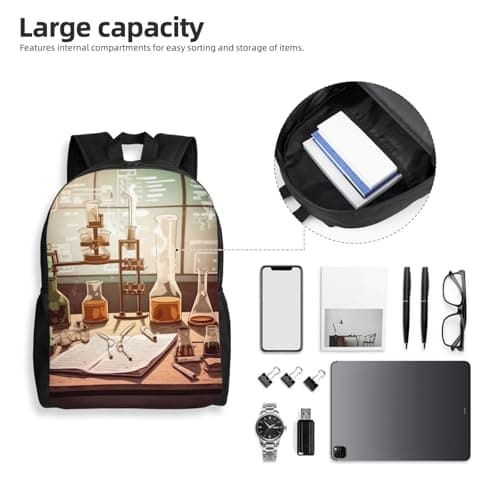 Chemistry Lab Laptop Backpack for Travel Waterproof College Backpack Men Women Laptop Bag Casual Daypack