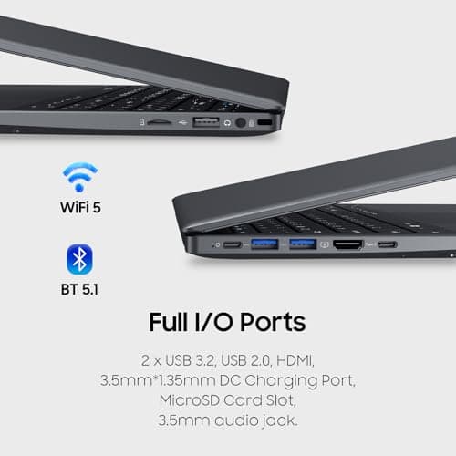Laptop Computer with MS Office 2024, 1TB SSD, 12GB RAM Laptops, Quad Core N95 Processor, 15.6" FHD IPS Display, Win11 Laptop Support Fingerprint, WiFi 5, BT 5.0, USB-C, HDMI, Black