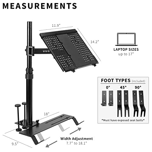 VIVO Single Laptop Car Mount, Fully Adjustable Extension, Notebook Stand for Trucks, Vans, and SUVs, Articulation and Height Adjustment, Black, MOUNT-CAR01