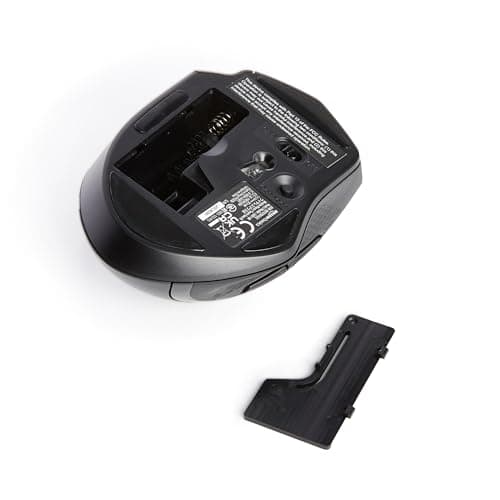 Amazon Basics Computer Mouse Wireless, Ergonomic, 2.4 GHz Optical, DPI Adjustable, Compatible With PC, Mac, Laptop, Black