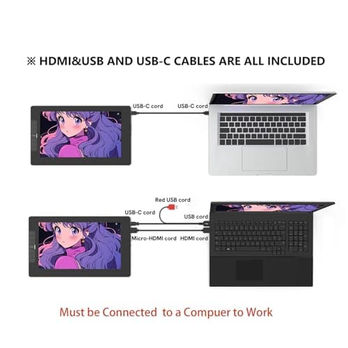 VEIKK VK1200 V2 Drawing Tablet with Screen,11.6-inch Full-Laminated Graphic Drawing Monitor,2 Battery-Free Pens with Tilt Function,6 Customizable Keys,Anti-Glare Glass(Must be Connected to PC to Work)