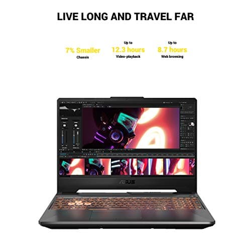 ASUS TUF Gaming A15 Gaming Laptop, 15.6” 144Hz FHD IPS-Type, AMD Ryzen 7 4800H, GeForce GTX 1660 Ti, 16GB DDR4, 512GB PCIe SSD, Gigabit Wi-Fi 5, Windows 10 Home, Metal, TUF506IU-ES74